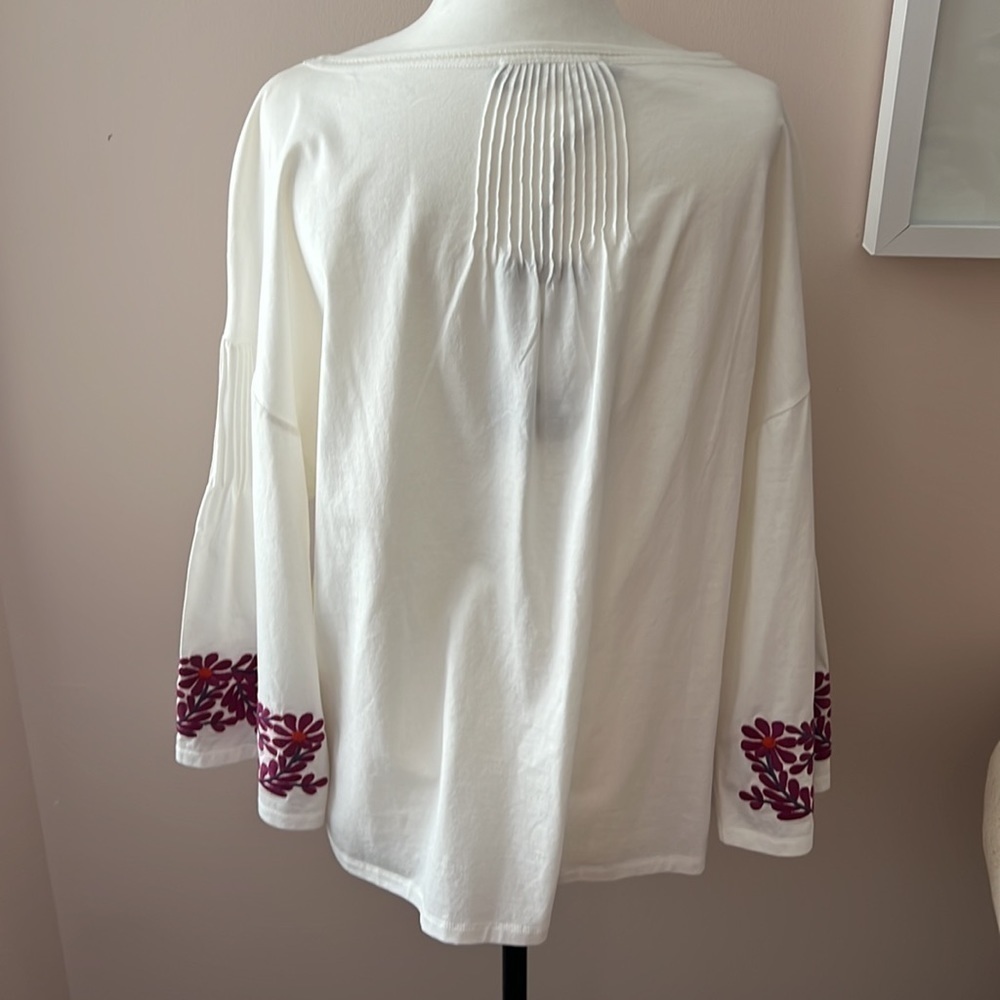 Weekend Max Mara L White Blouse With Embroidery NWT - Picture 5 of 7